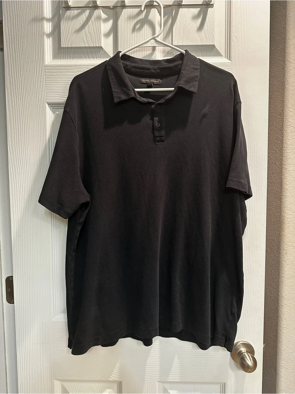 Banana Republic Men's Black Short-Sleeve Polo